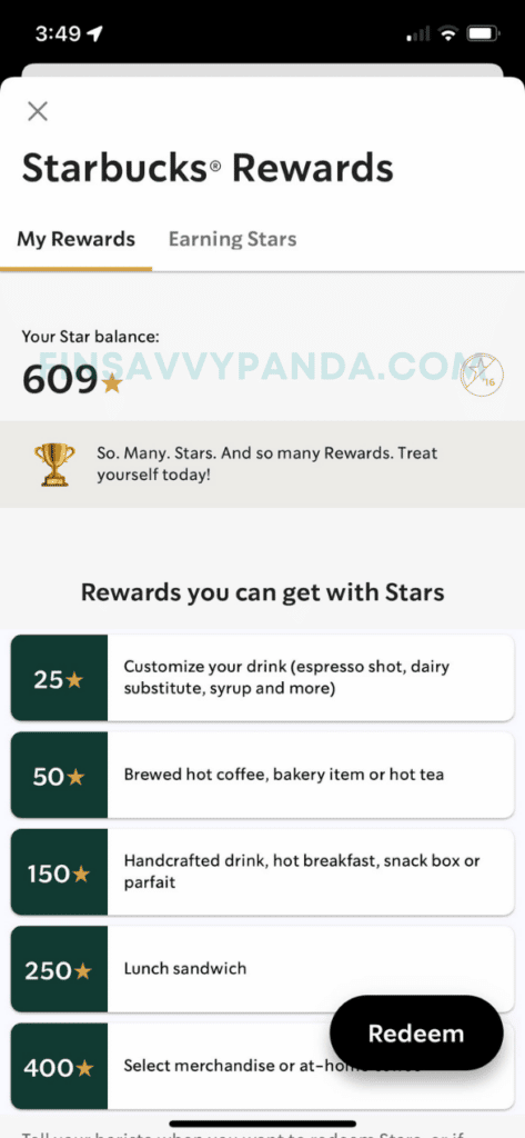 starbucks 50 stars drinks