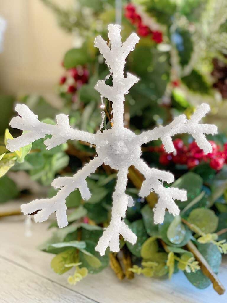 Enfeites de floco de neve de Natal branco